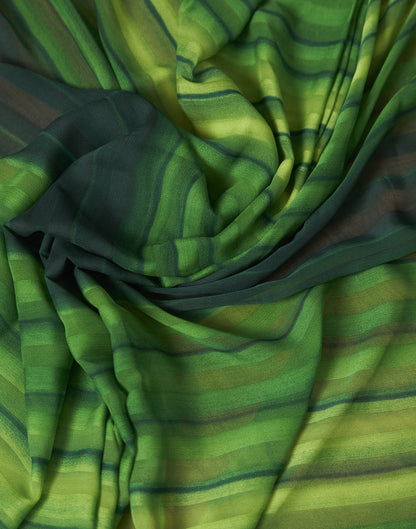 Ready To Wear Light Green Georgette Printed Plain Saree