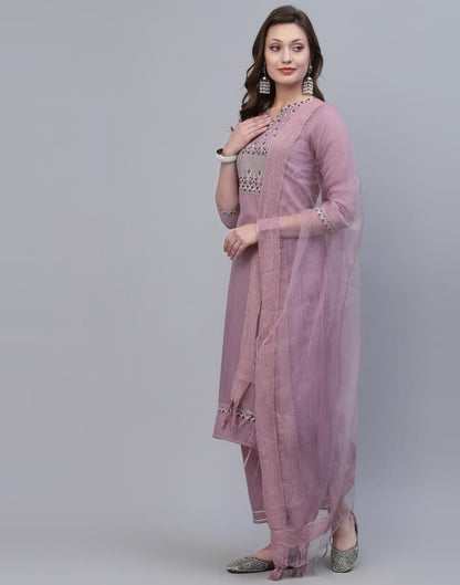 Lavender Kurti With Pant And Dupatta | Leemboodi