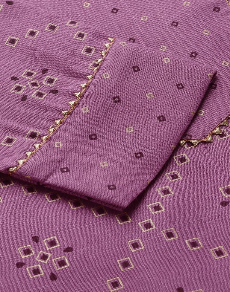 Lavender Kurti With Pant And Dupatta | Leemboodi