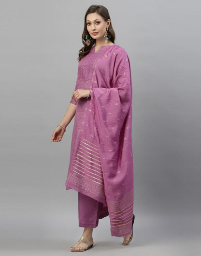 Lavender Kurti With Pant And Dupatta | Leemboodi