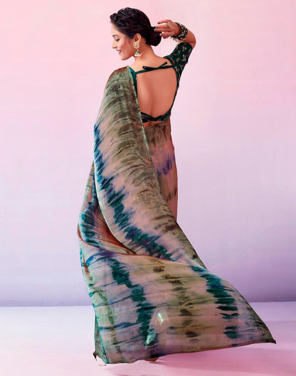 Ready to Wear Multicoloured Chiffon Printed Saree