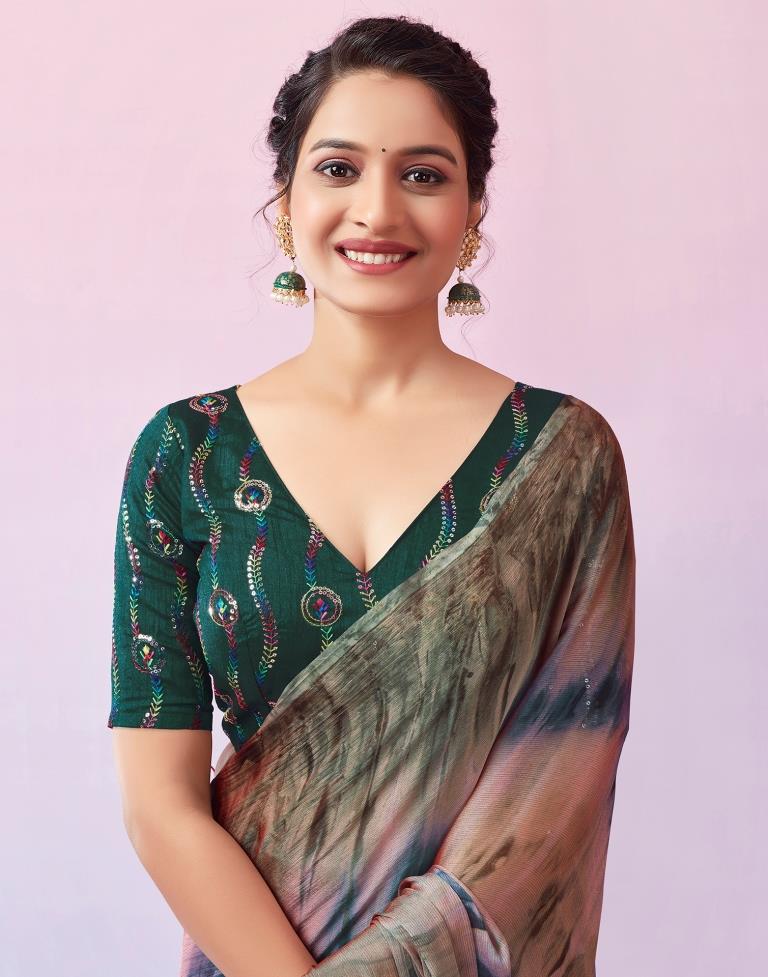 Ready to Wear Multicoloured Chiffon Printed Saree