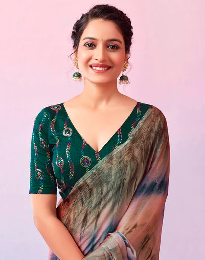 Ready to Wear Multicoloured Chiffon Printed Saree