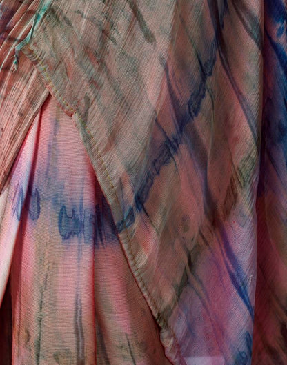 Ready to Wear Multicoloured Chiffon Printed Saree