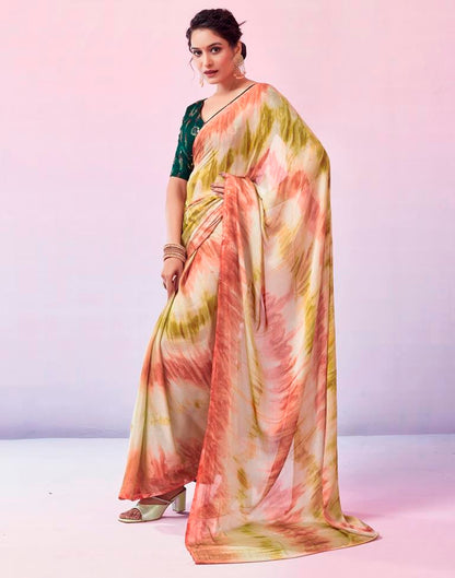 Ready to Wear Multicoloured Chiffon Printed Saree