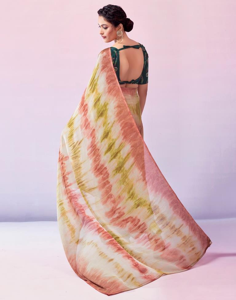 Ready to Wear Multicoloured Chiffon Printed Saree