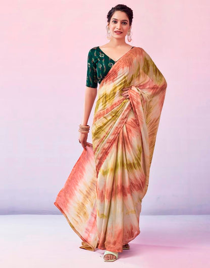 Ready to Wear Multicoloured Chiffon Printed Saree