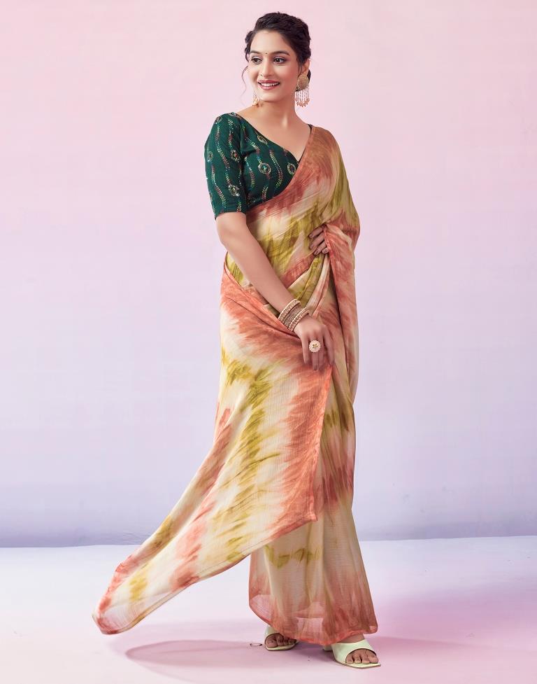 Ready to Wear Multicoloured Chiffon Printed Saree