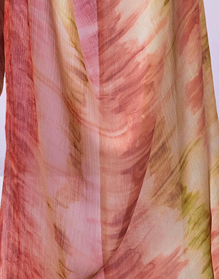 Ready to Wear Multicoloured Chiffon Printed Saree