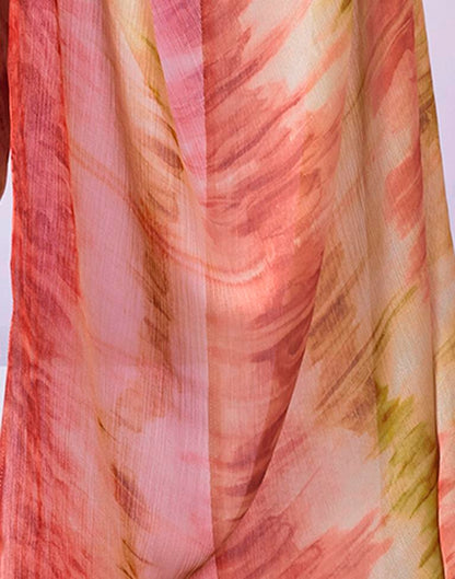 Ready to Wear Multicoloured Chiffon Printed Saree