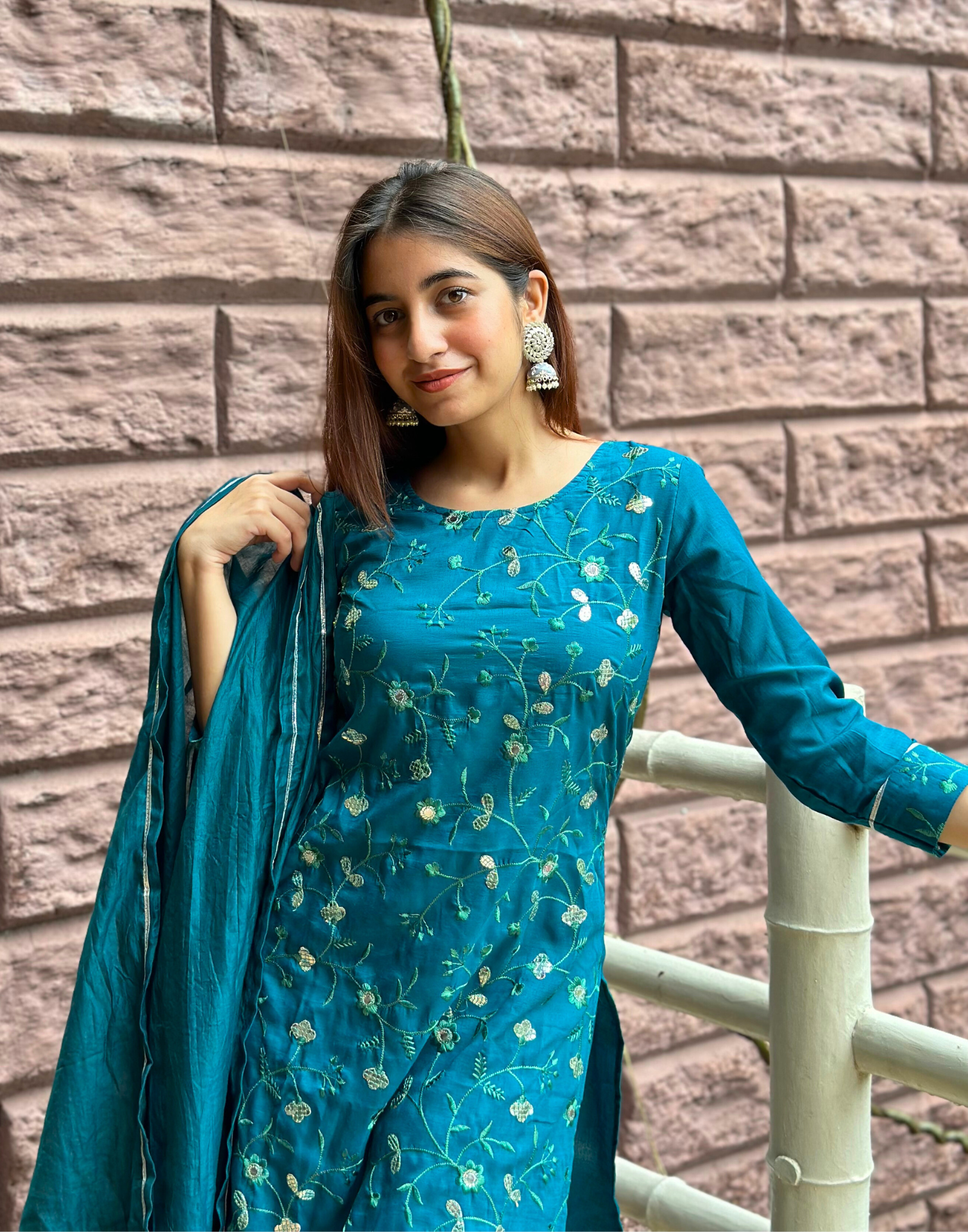 Dark Green Kurti With Sharara And Dupatta | Leemboodi