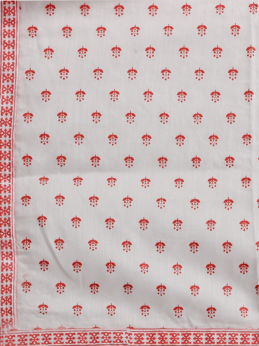 Coral Pink Khadi Printed Kurti with Pant And Dupatta | Leemboodi