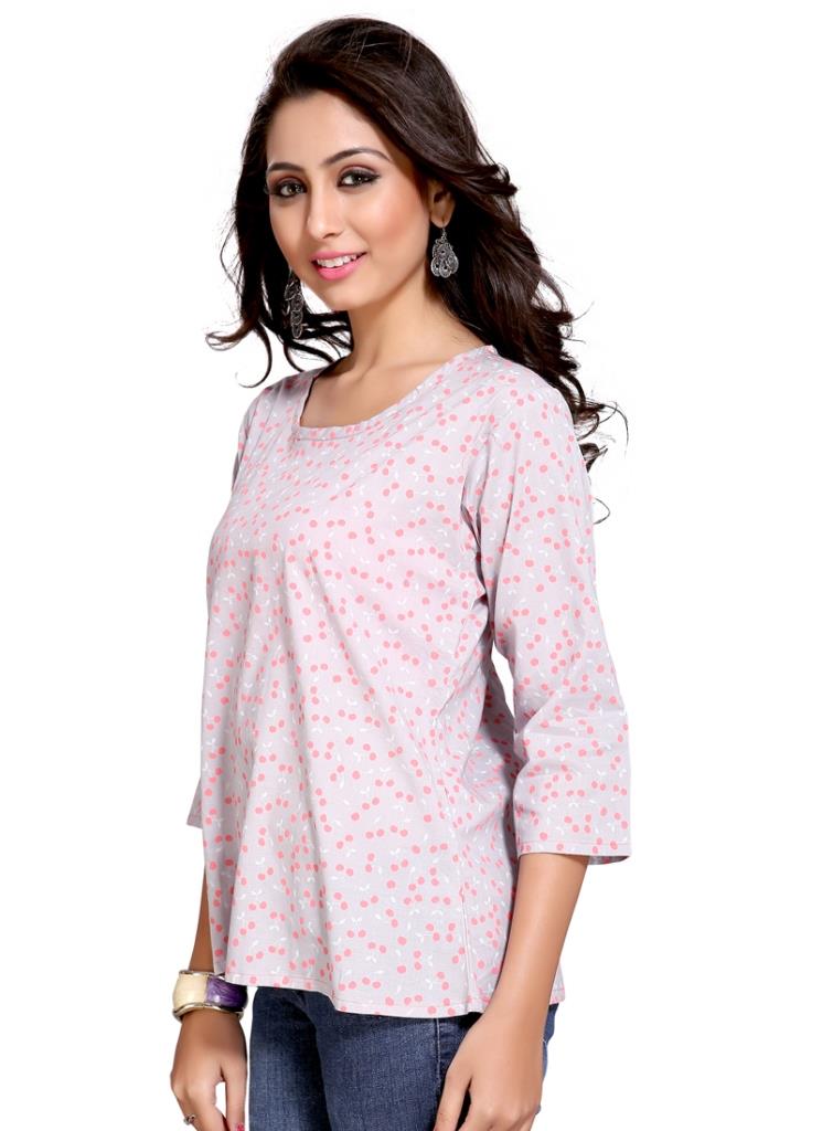 Pink Coloured Cotton Printed Top | Sudathi