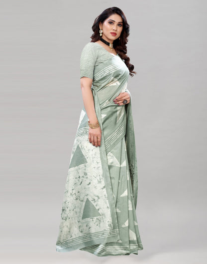Grey Printed Saree | Sudathi