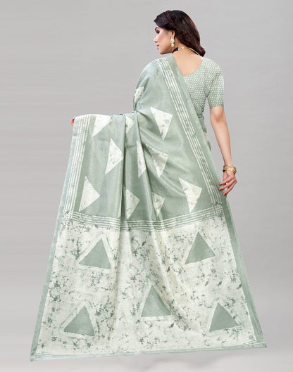 Grey Printed Saree | Sudathi
