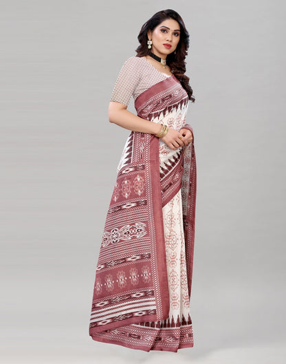 Rose Gold Printed Saree | Sudathi