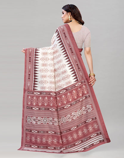 Rose Gold Printed Saree | Sudathi