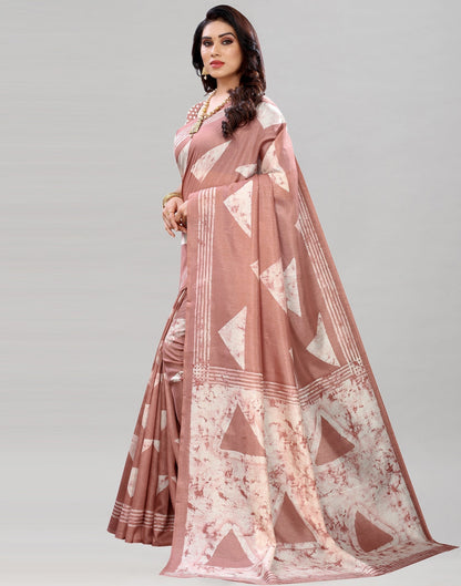 Rose Gold Printed Saree | Sudathi