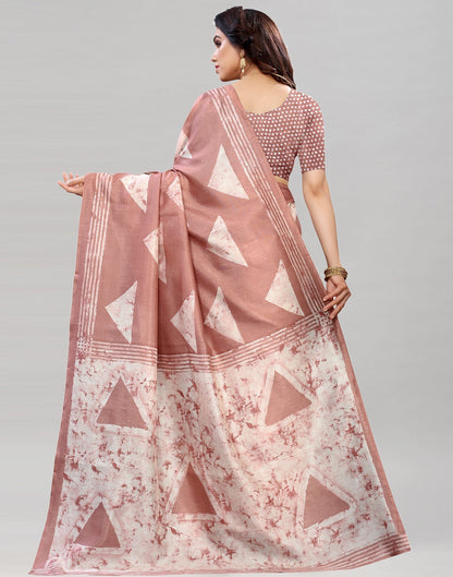 Rose Gold Printed Saree | Sudathi