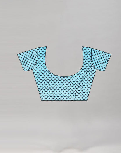 Blue Silk Printed Saree | Sudathi