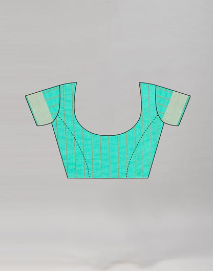 Jungle Green Coloured Poly Cotton Embroidered Partywear saree | Sudathi