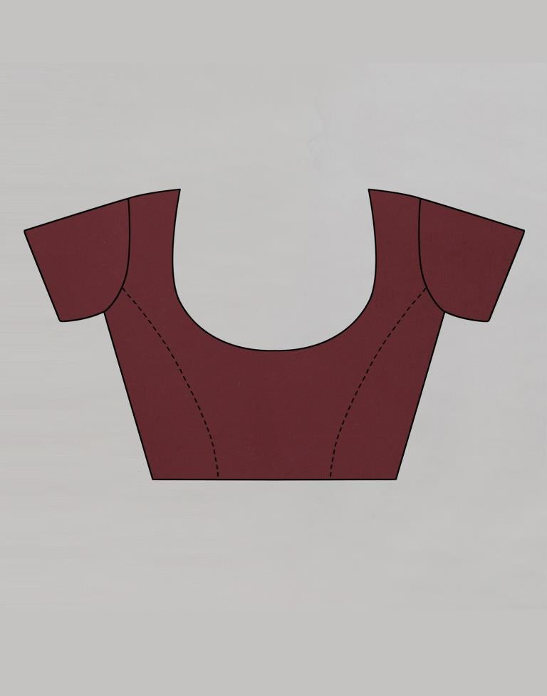 Enticing Brown Printed Saree | Sudathi