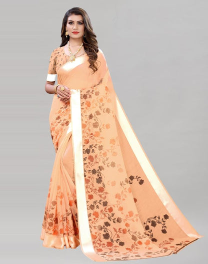 Enchanting Peach Cotton Saree | Sudathi