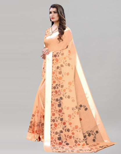 Enchanting Peach Cotton Saree | Sudathi