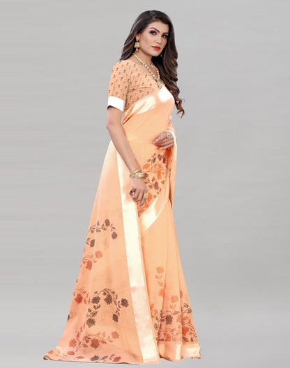 Enchanting Peach Cotton Saree | Sudathi