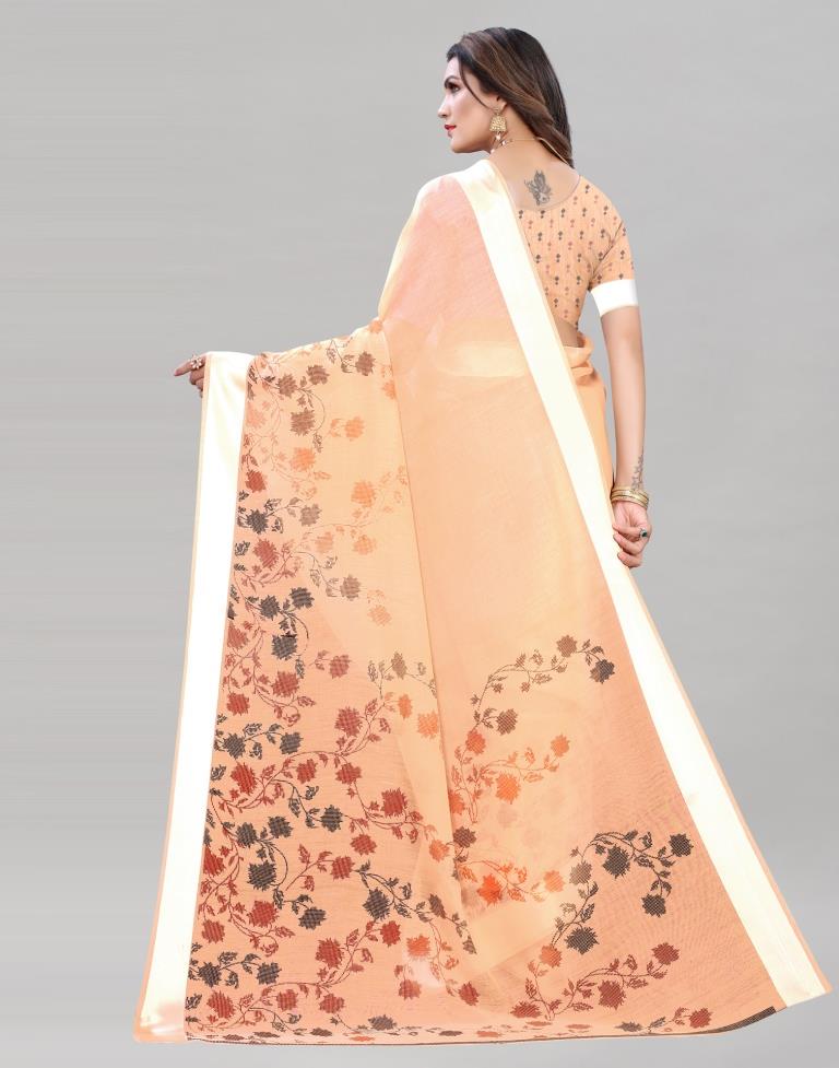 Enchanting Peach Cotton Saree | Sudathi