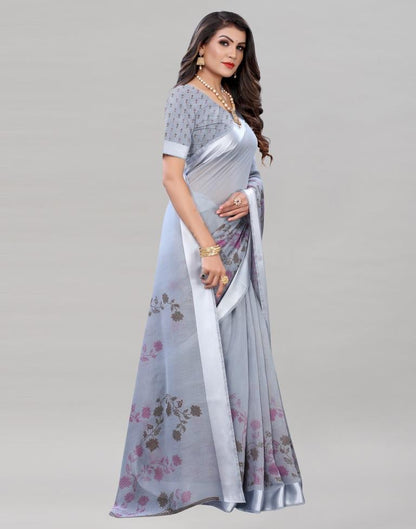 Ethereal Grey Cotton Saree | Sudathi