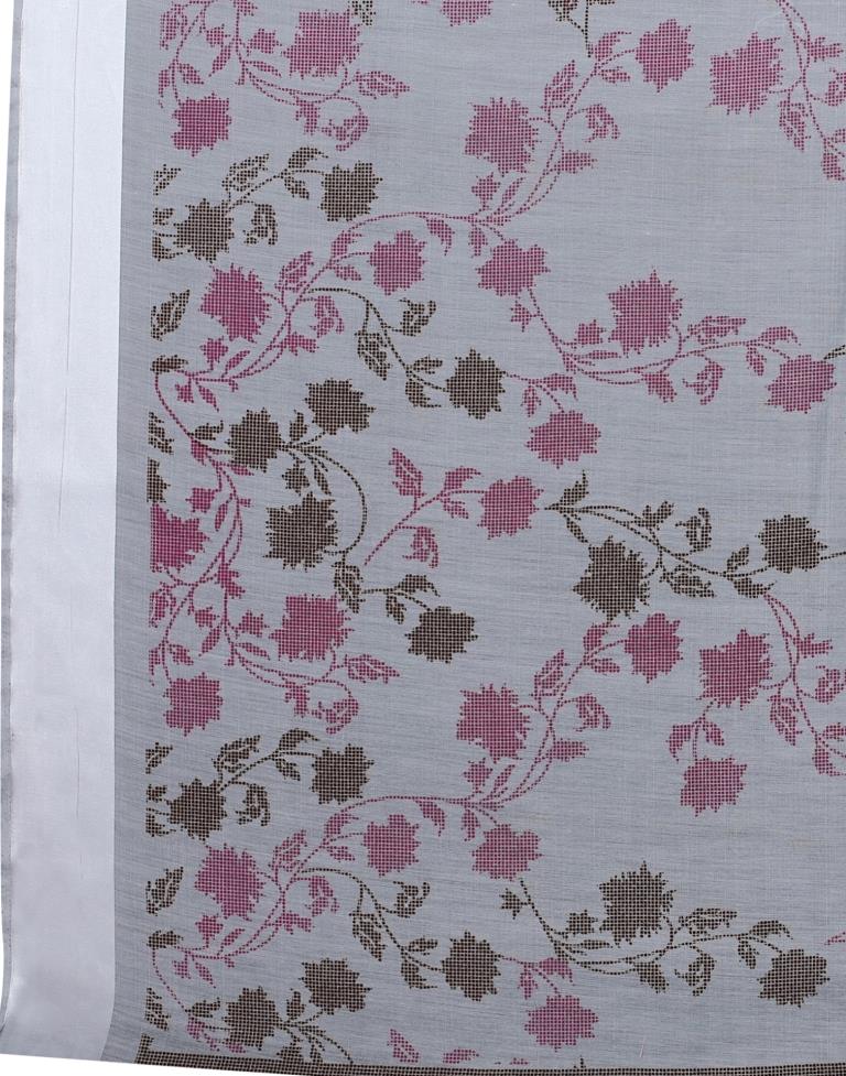 Ethereal Grey Cotton Saree | Sudathi