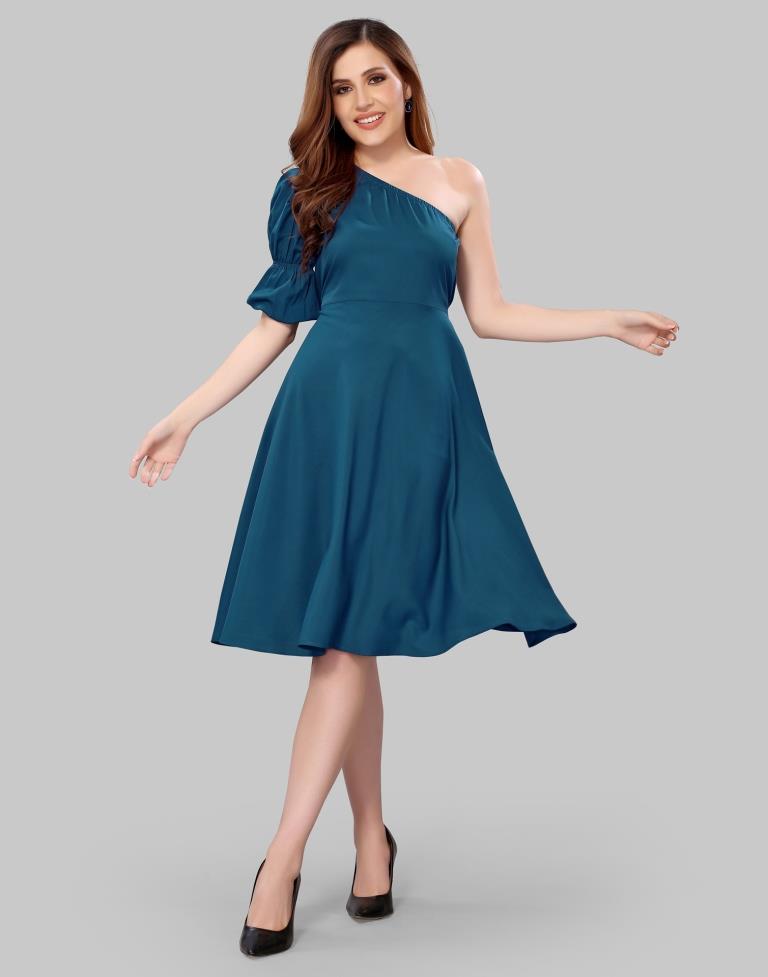 Teal One shoulder Dress | Sudathi