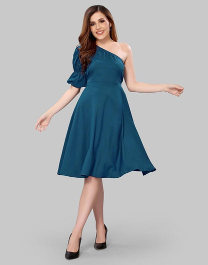 Teal One shoulder Dress | Sudathi