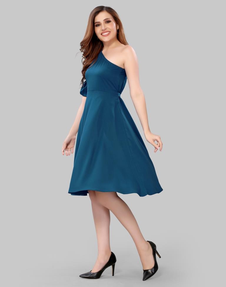 Teal One shoulder Dress | Sudathi