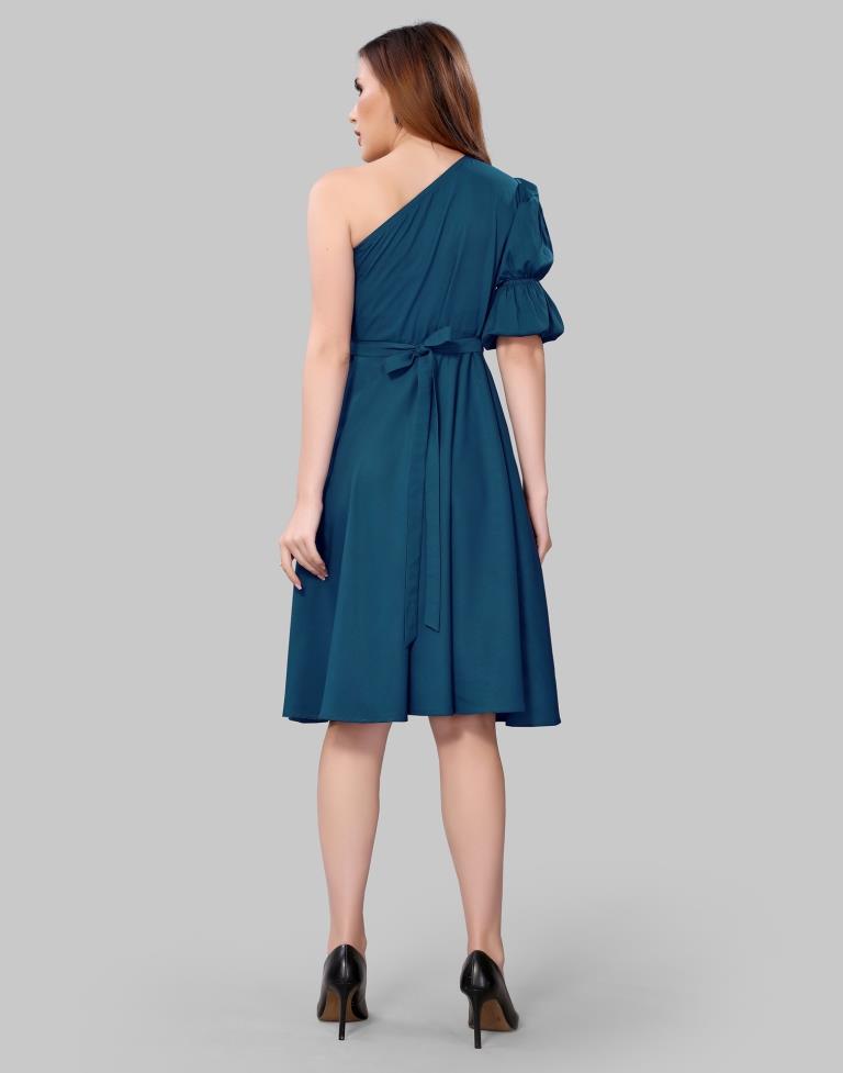 Teal One shoulder Dress | Sudathi