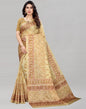 Yellow Silk Printed Saree | Sudathi