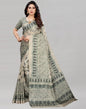 Cream Silk Printed Saree | Sudathi