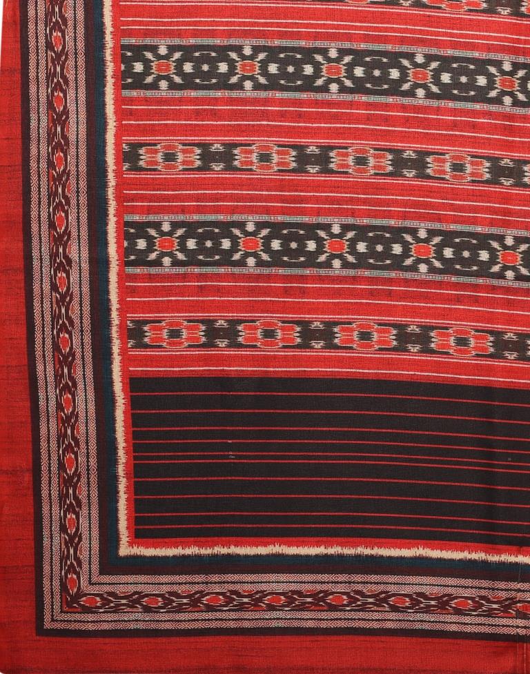 Red Silk Printed Saree | Sudathi