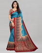 Blue Silk Printed Saree | Sudathi