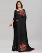 Refreshing Black Silk Printed Saree | Sudathi