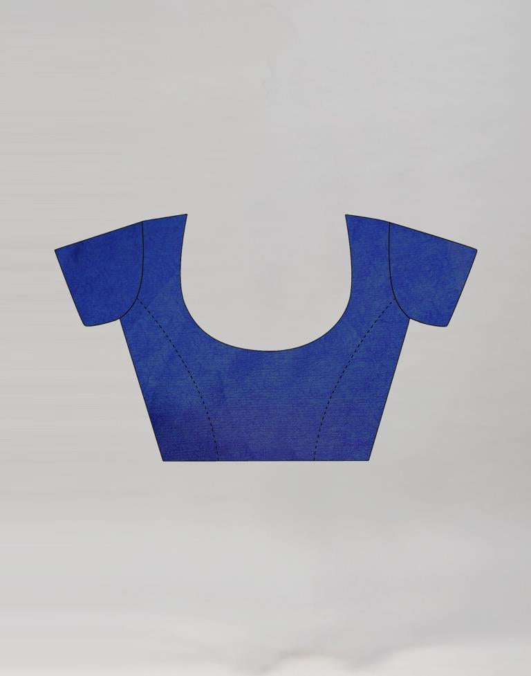 Glitzy Beige Blue Printed Saree | Sudathi