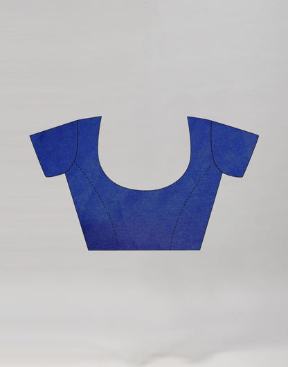 Glitzy Beige Blue Printed Saree | Sudathi