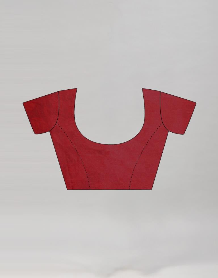 Maroon Chinon Printed Saree | Sudathi