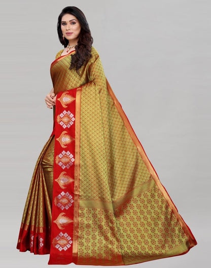 Deful Olive Green Silk Saree | Sudathi