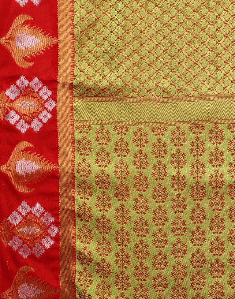 Deful Olive Green Silk Saree | Sudathi