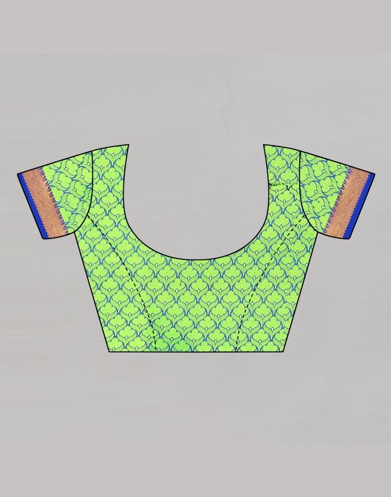 Dazzling Parrot Green Silk Saree | Sudathi