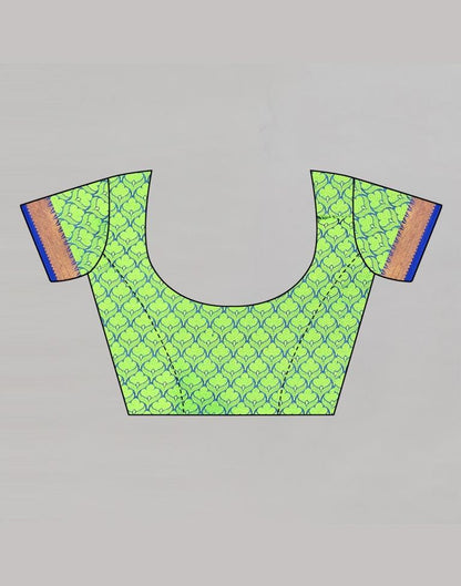 Dazzling Parrot Green Silk Saree | Sudathi