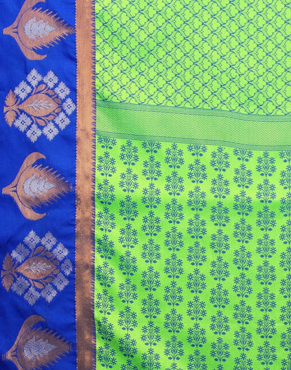 Dazzling Parrot Green Silk Saree | Sudathi