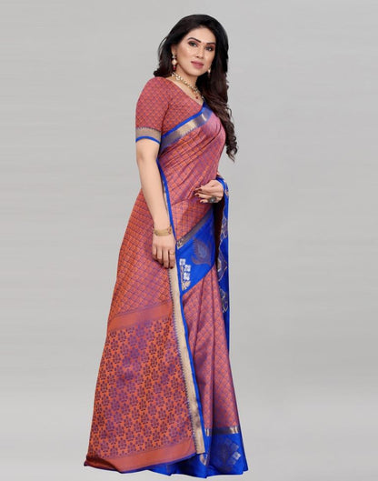 Awesome Bluish Peach Silk Saree | Sudathi